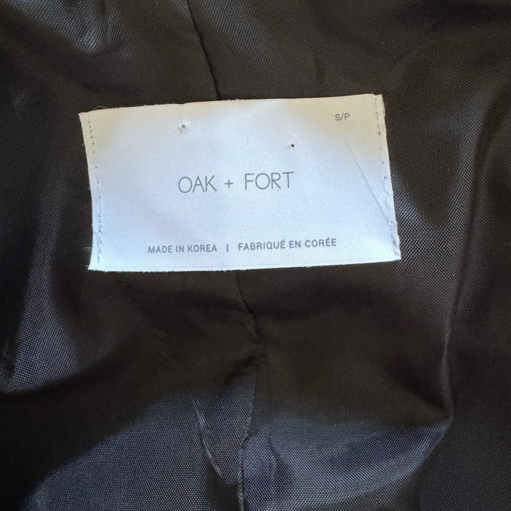 OAK + FORT Classic Black Vegan Leather Women's Jacket (S) - Picture 5 of 6